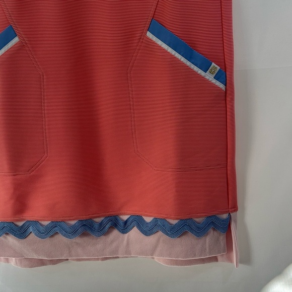 Simply Southern Dress Coverup Size Small Peach Blue White Pockets NWOT - Picture 3 of 10